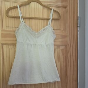 Hollister Cream Lace Detail Top